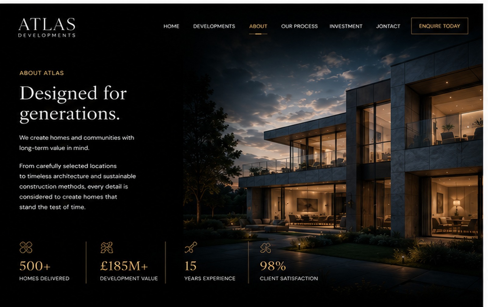 Atlas Developments concept — About Atlas screen